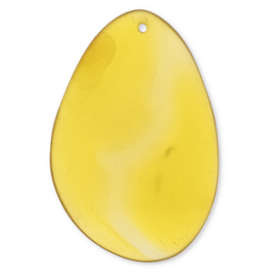 Natural stone charms Agate oval Amber Yellow