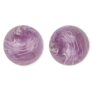 20 mm acrylic beads round Purple-Brown-Marble