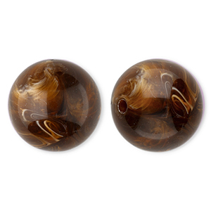 20 mm acrylic beads round Brown-Marble