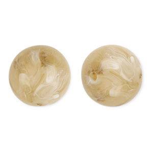 16 mm acrylic beads round Beige Brown-Marble