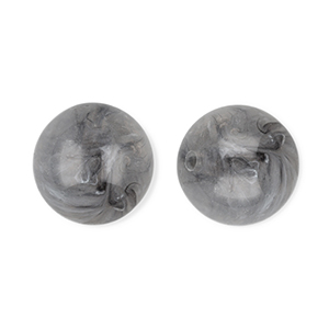 12 mm acrylic beads round Grey-Marble