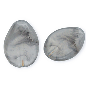 Acrylic beads drop Grey-Marble
