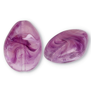 Acrylic beads drop Purple-Brown-Marble