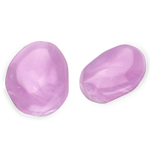 Acrylic beads egg-shaped Lavender Purple-Marble