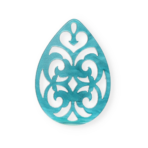 Resin pendants drop baroque 38x27mm Blue Atoll