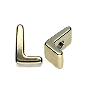 Acrylic letter beads letter L Gold