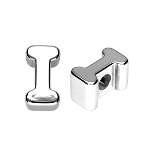 Acrylic letter beads letter I Silver