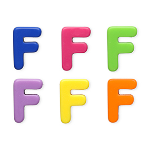 Acrylic letter beads letter F Multicolour