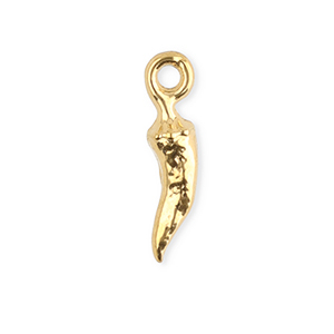 Stainless steel charms chili pepper Gold