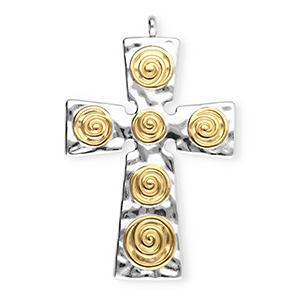 Stainless steel charms cross Silver-Gold
