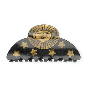 Hair accessories hair claw sun with stars Pearl Shine Black-Pearl Shine Gold