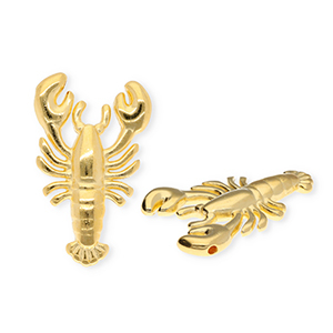 DQ&reg; European metal charms lobster Goud (Nikkelvrij)