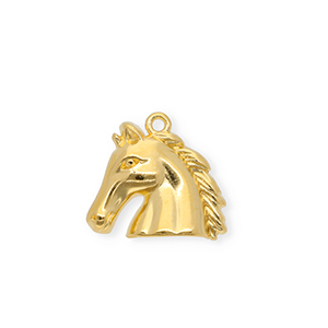 DQ&reg; European metal charms horse Goud (Nikkelvrij)