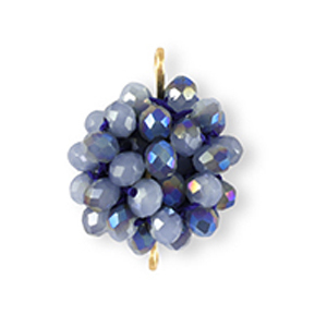 Top Faceted charms connector 16mm Seaport Blue