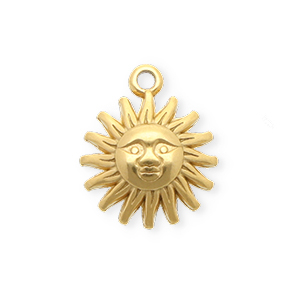 Stainless steel charms sun Gold