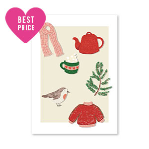 Jewellery cards winter White-Red-Green