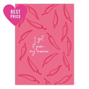 Jewellery cards "I got it from my mama" Hot Pink