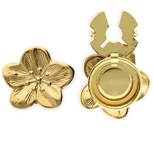 Stainless steel button covers flower Gold