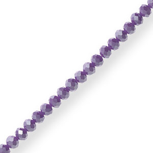 Top faceted beads 3x2mm disc Purple-Pearl Shine Coating