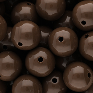 18 mm DQ acrylic beads shiny Cappuccino Brown 19-1220 TCX