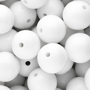 18 mm DQ acrylic beads shiny Snow White 11-0602 TCX