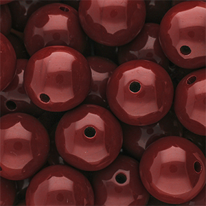 16 mm DQ acrylic beads shiny Salsa Red 18-1657 TCX