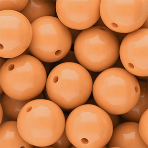 16 mm DQ acrylic beads shiny Chamois Orange 15-1145 TCX