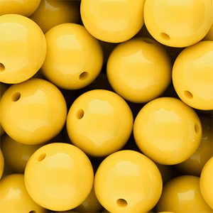16 mm DQ acrylic beads shiny Vibrant Yellow 13-0858 TCX