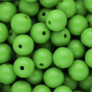 14 mm DQ acrylic beads shiny Vibrant Green 16-6339 TCX