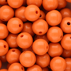 14 mm DQ acrylic beads shiny Orange Peel 16-1359 Tcx