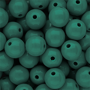 12 mm DQ acrylic beads shiny Mediterranea Green 19-4517 TCX