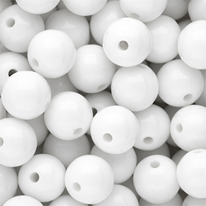 12 mm DQ acrylic beads shiny Snow White 11-0602 TCX