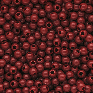 4 mm DQ acrylic beads shiny Salsa Red 18-1657 TCX