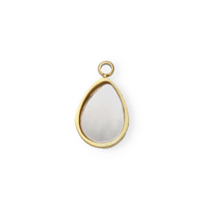 Stainless steel charm shell drop Gold-White (natural colour)
