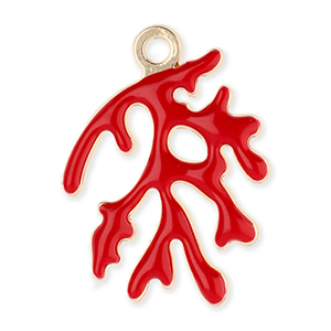 Metal charms coral Gold-Red