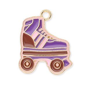 Metal charms roller skate Gold-Purple-Brown-Light Pink