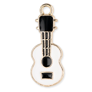 Metal charms guitar Gold-White-Black