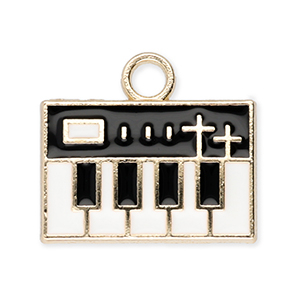 Metal charms keyboard Gold-White-Black