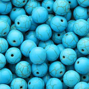 Beads Ceramic 12mm Blue