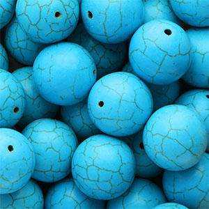 Beads Ceramic 20mm Blue