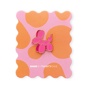 BY31&reg; Pin balloon dog on card Orange-Multicolour Pink-Gold