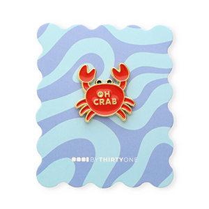 BY31&reg; Pin "Oh crab" on card Multicolour Blue-Red-Yellow-Black-Gold