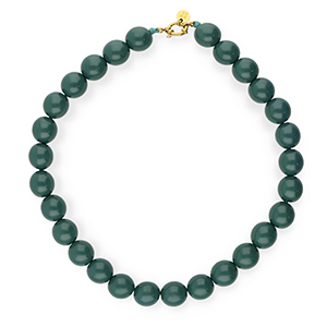BY31&reg; 16mm acryl bead necklaces shiny Mediterranea Green 19-4517 TCX-Gold