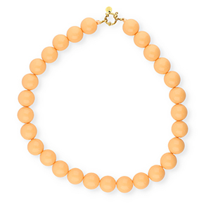 BY31&reg; 16mm acryl bead necklaces shiny Chamois Orange 15-1145 TCX-Gold