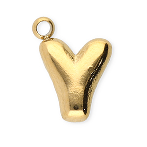 Stainless steel charms letter Y Gold