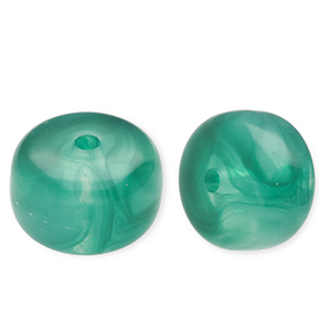 Acrylic beads disc Green-Marble