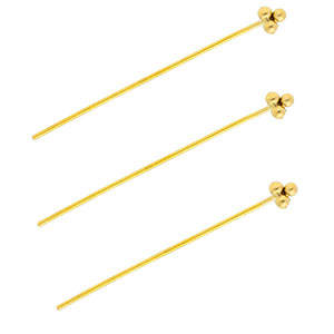 BY31&reg; Stainless steel findings headpins with spheres 35mm Gold