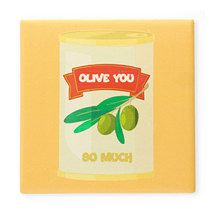 BY31&reg; Tile with quotes "Olive you so much" Yellow-Green-Red-Off White