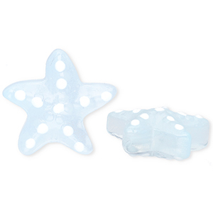 Handmade glass beads starfish Transparent Light Blue-White