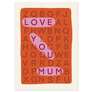 BY31&reg; Jewellery cards "Love you mum" Off White-Coral Red-Pink